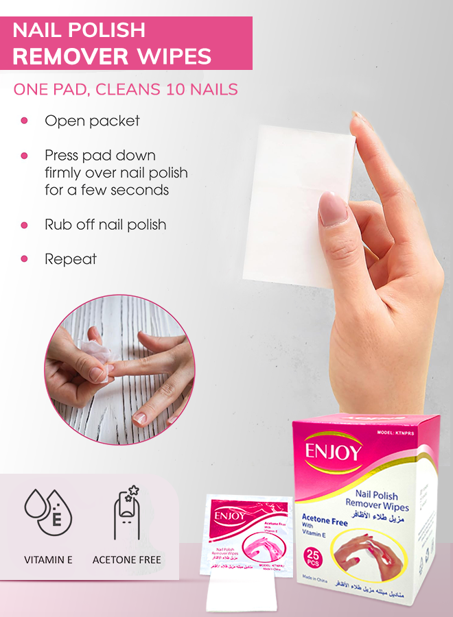 Enjoy Acetone Wipes 25 Pcs