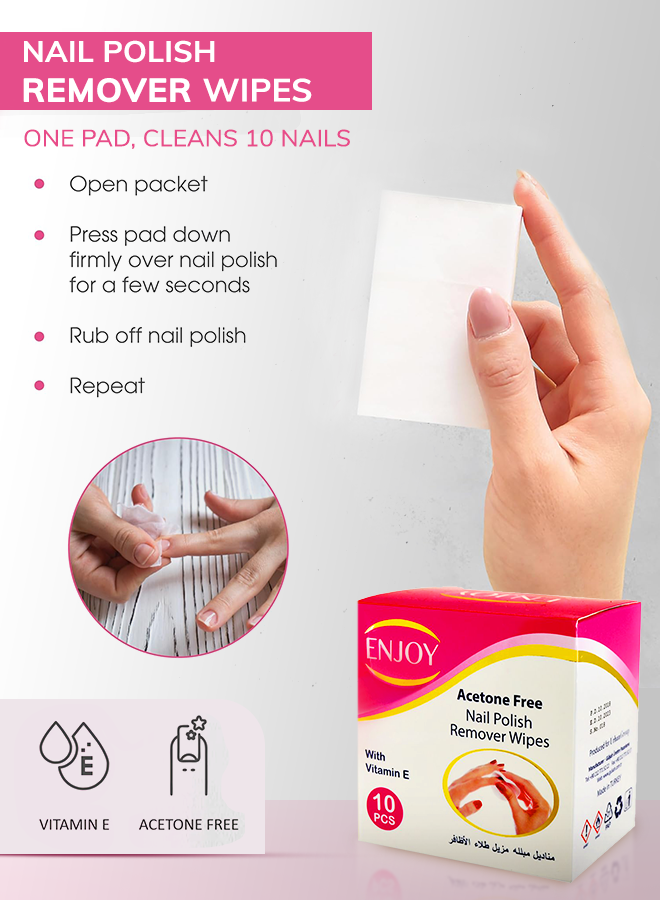 Enjoy Acetone Wipes 10 Pcs