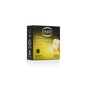 Enjoy Premium Condoms Lemon Ice Cream Flavour 3 pcs