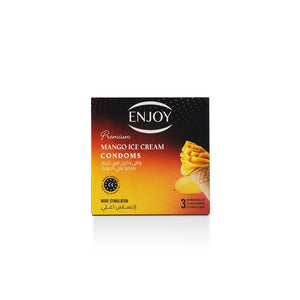 Enjoy Premium Condoms Mango Ice Cream Flavour 3 pcs