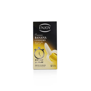 Enjoy Premium Condoms for Delay Banana Flavour 12 pcs