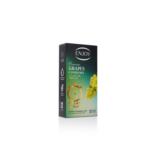 Enjoy Premium Condoms for Delay Grapes Flavour 12 pcs