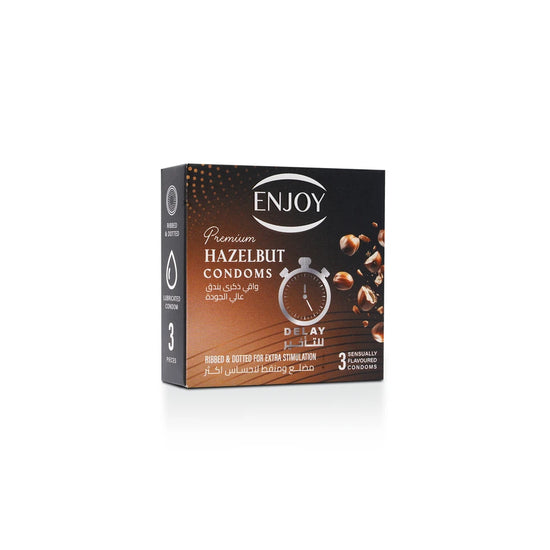 Enjoy Premium Condoms for Delay Hazelnut Flavour 3 pcs