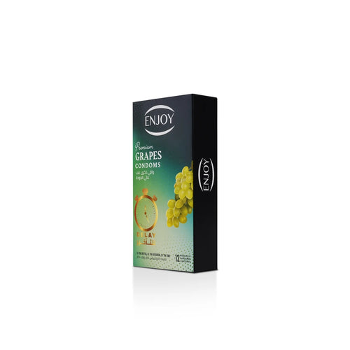 Enjoy Premium Condoms for Delay Grapes Flavour 12 pcs