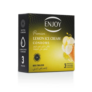 Enjoy Premium Condoms Lemon Ice Cream Flavour 3 pcs