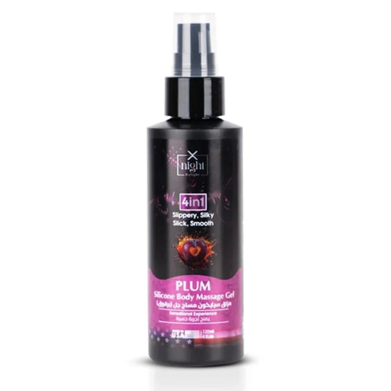 X-Night Delight 4x1 Silicone Body Massage Gel Plum 120 ml