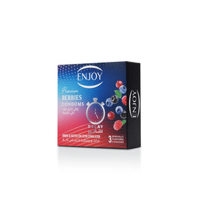 Enjoy Premium Condoms for Delay Berries Flavour 3 pcs