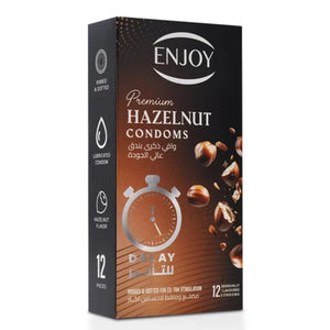 Enjoy Premium Condoms for Delay Hazelnut Flavour 12 pcs