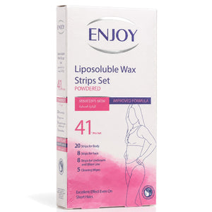 Enjoy Liposoluble Wax Strips Set For Sensitive Skin 41 pcs
