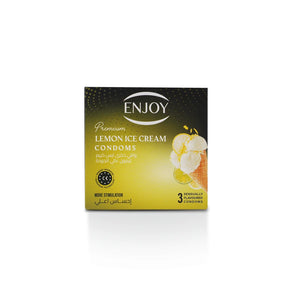 Enjoy Premium Condoms Lemon Ice Cream Flavour 3 pcs