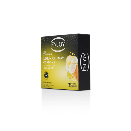Enjoy Premium Condoms Lemon Ice Cream Flavour 3 pcs