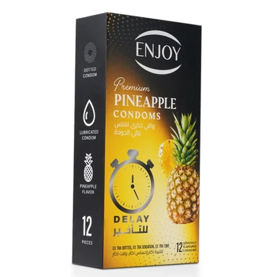 Enjoy Premium Condoms for Delay Pineapple Flavour 12 pcs