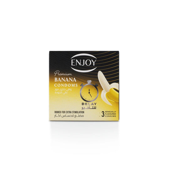 Enjoy Premium Condoms for Delay Banana Flavour 3 pcs
