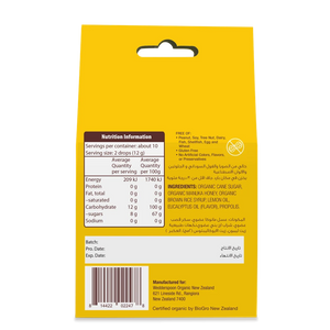Wedderspoon Organic Manuka Honey Drops Lemon With Bee Propolis 120 g