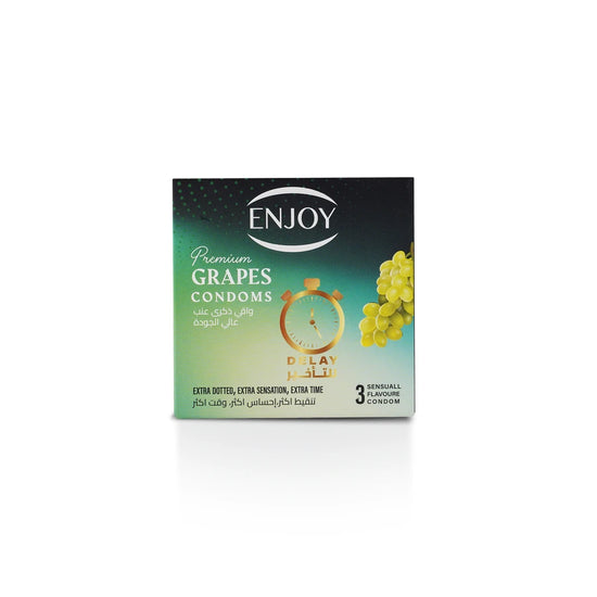 Enjoy Premium Condoms for Delay Grapes Flavour 3 pcs