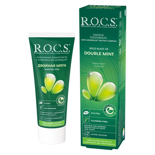 ROCS Toothpaste Bold Blast Of Double Mint 74 g