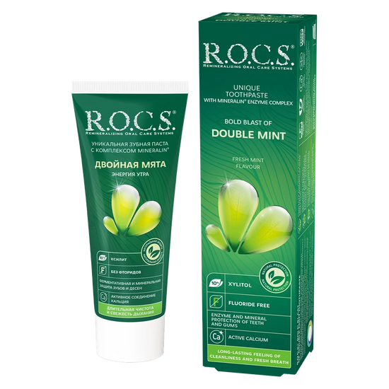 ROCS Toothpaste Bold Blast Of Double Mint 74 g