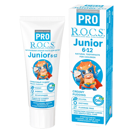 ROCS Pro Toothpaste For Juniors 6-12 Years With Creamy Pudding 74 g