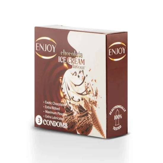 Enjoy Condoms Chocolate Ice Cream Flavor 3 pcs