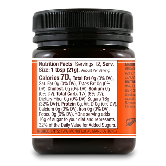 Wedderspoon Raw Manuka Honey K-Factor 16 Jar 250 g