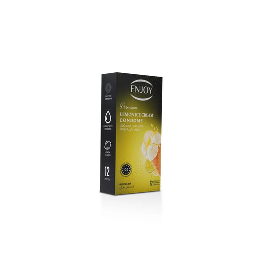 Enjoy Premium Condoms Lemon Ice Cream Flavour 12 pcs