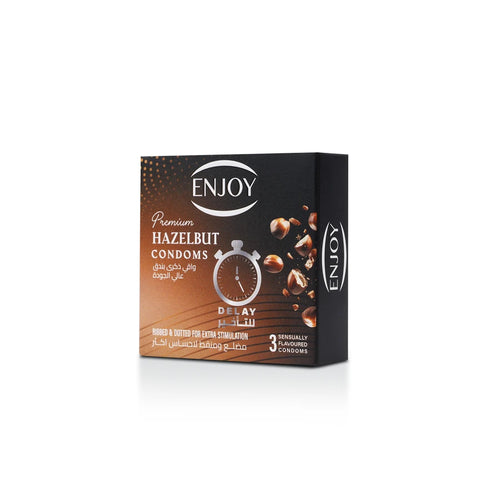 Enjoy Premium Condoms for Delay Hazelnut Flavour 3 pcs