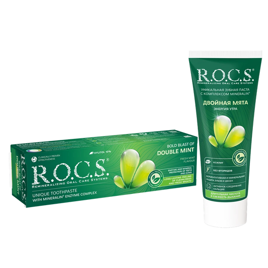 ROCS Toothpaste Bold Blast Of Double Mint 74 g