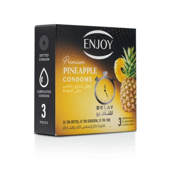 Enjoy Premium Condoms for Delay Pineapple Flavour 3 pcs