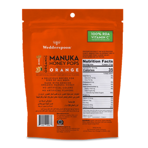 Wedderspoon Organic Manuka Honey Pops Orangw 24 pcs