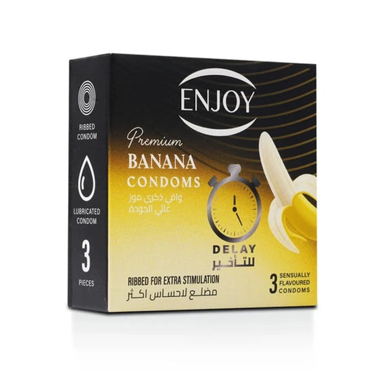 Enjoy Premium Condoms for Delay Banana Flavour 3 pcs