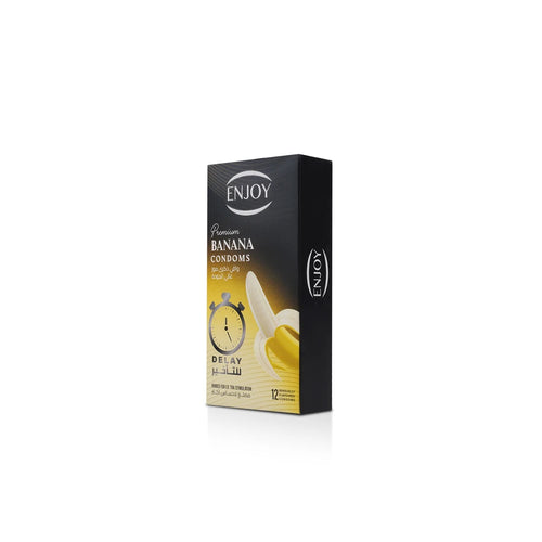 Enjoy Premium Condoms for Delay Banana Flavour 12 pcs