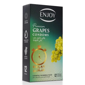 Enjoy Premium Condoms for Delay Grapes Flavour 12 pcs