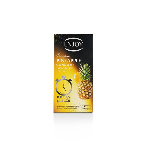 Enjoy Premium Condoms for Delay Pineapple Flavour 12 pcs