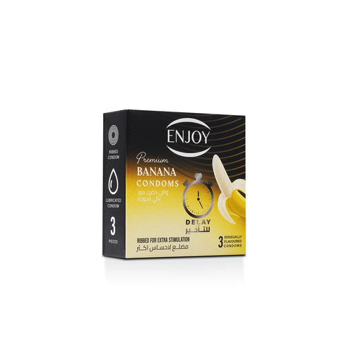 Enjoy Premium Condoms for Delay Banana Flavour 3 pcs