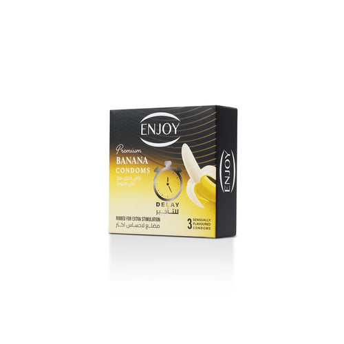 Enjoy Premium Condoms for Delay Banana Flavour 3 pcs