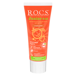 ROCS Toothpaste Junior 6-12 Years Fruity Rainbow 74 g