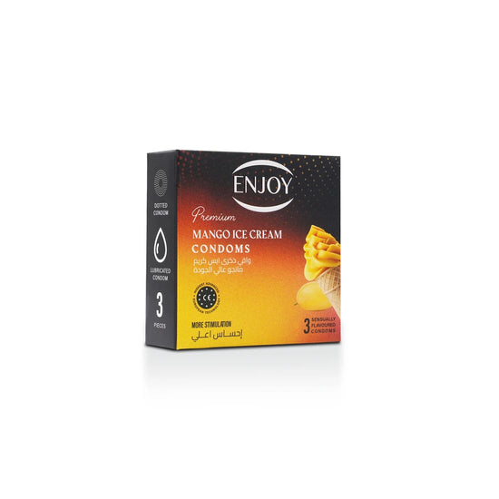 Enjoy Premium Condoms Mango Ice Cream Flavour 3 pcs