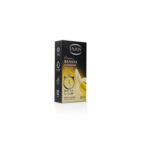 Enjoy Premium Condoms for Delay Banana Flavour 12 pcs