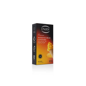 Enjoy Premium Condoms Mango Ice Cream Flavour 12 pcs