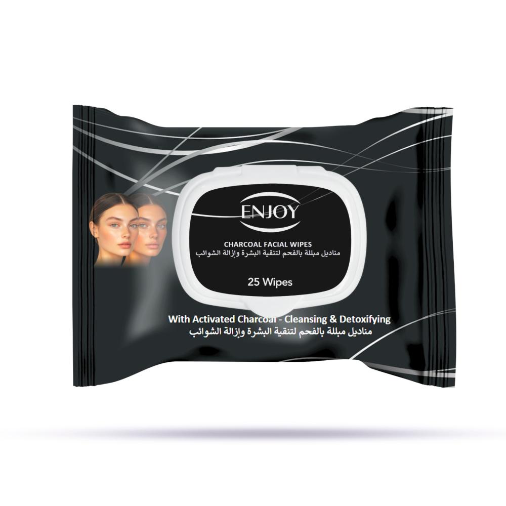 Enjoy Purifying Charcoal Facial Wipes 25 pcs