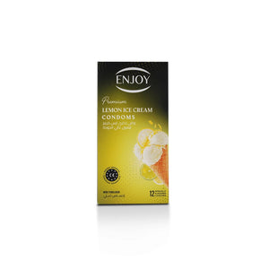 Enjoy Premium Condoms Lemon Ice Cream Flavour 12 pcs