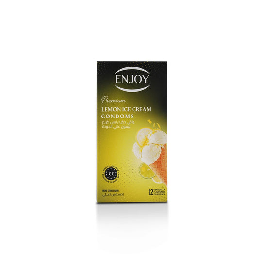 Enjoy Premium Condoms Lemon Ice Cream Flavour 12 pcs
