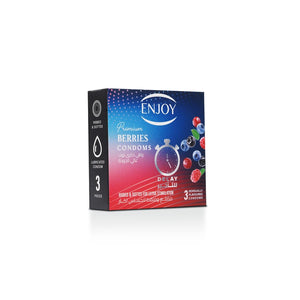 Enjoy Premium Condoms for Delay Berries Flavour 3 pcs