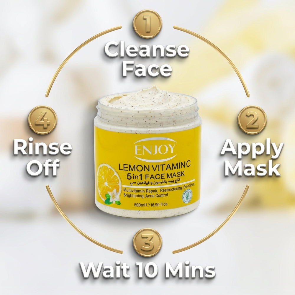 Enjoy Face & Body 5 In 1 Whitening Mask Lemon 500 ml