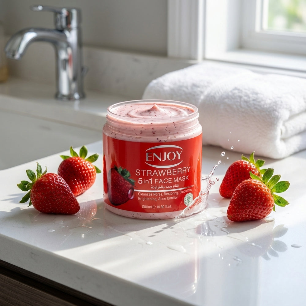Enjoy Face & Body 5 In 1 Whitening Mask Strawberry 500 ml
