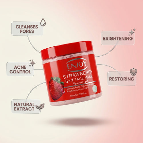 Enjoy Face & Body 5 In 1 Whitening Mask Strawberry 500 ml