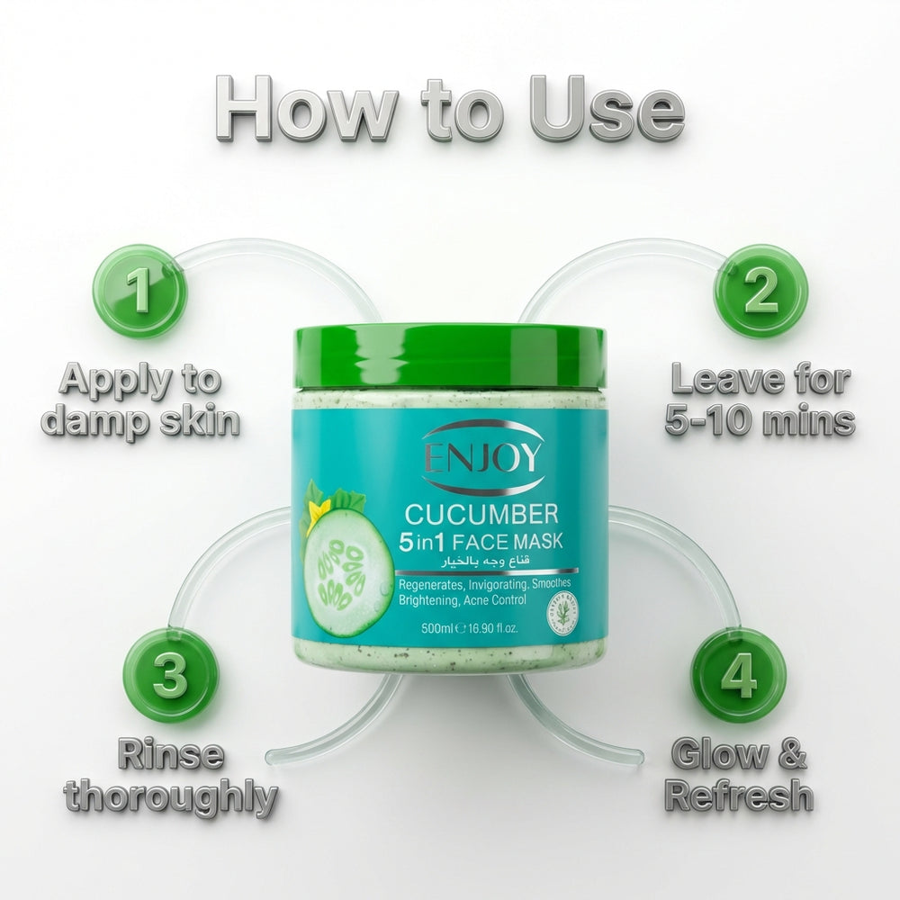 Enjoy Face & Body 5 In 1whitening Mask Cucumber 500 ml
