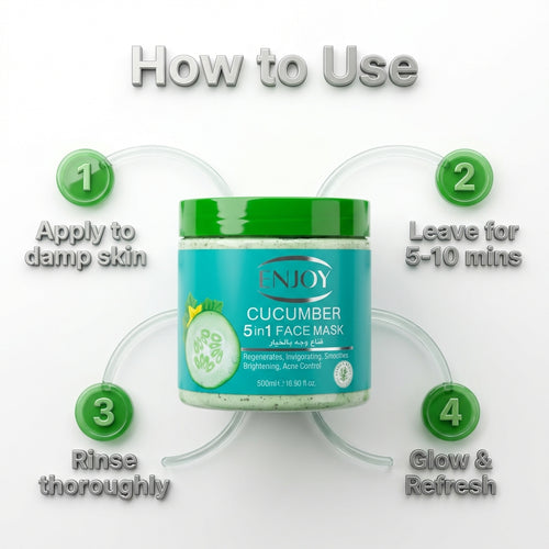 Enjoy Face & Body 5 In 1whitening Mask Cucumber 500 ml