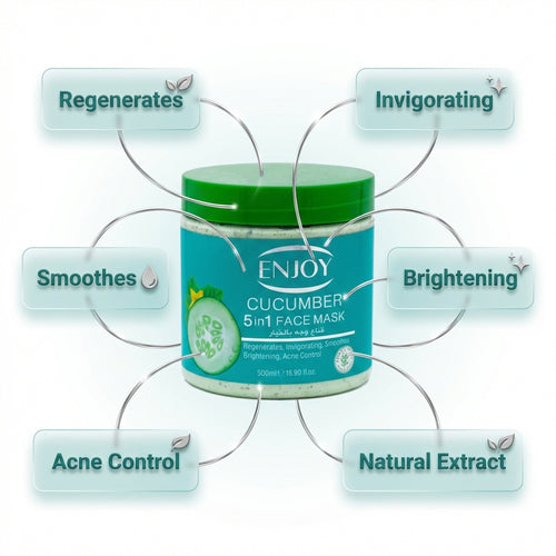 Enjoy Face & Body 5 In 1whitening Mask Cucumber 500 ml