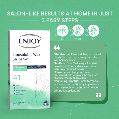 Enjoy Liposoluble Wax Strips Set For Sensitive Skin 41 pcs